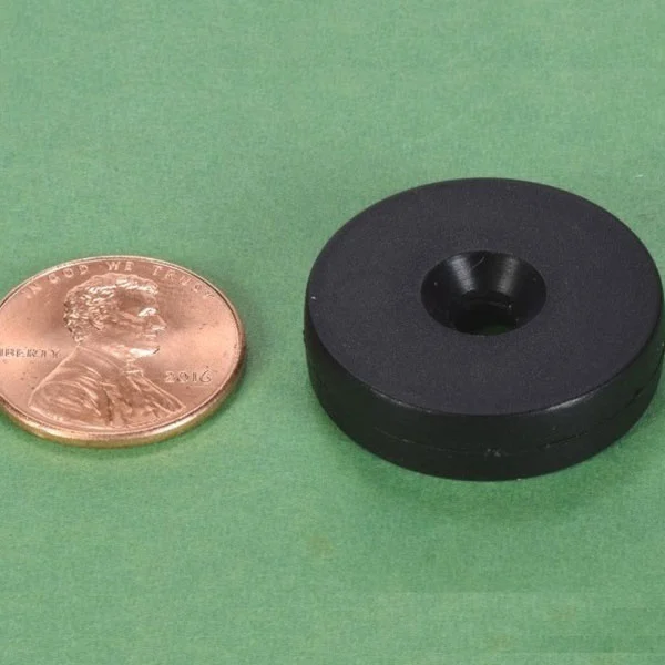 Ø1'' x 1/4'' plastic coated waterproof countersunk ring neodymium magnets