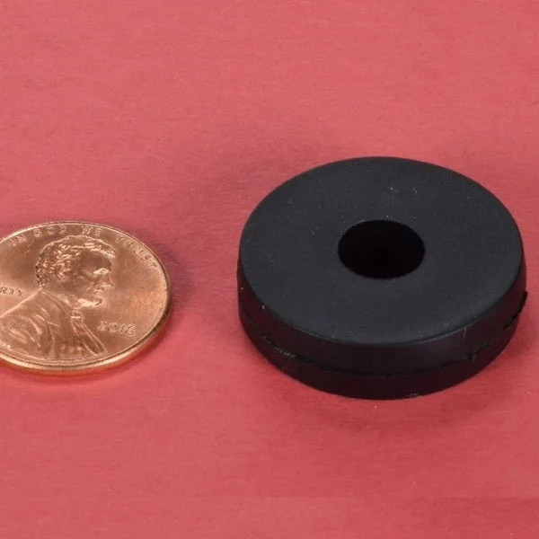 Ø1” x Ø5/16” x 1/4” waterproof neodymium ring magnets with plastic coating